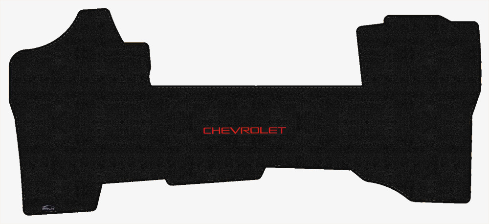 Lloyd Luxe Front Carpet Mat for '87-88 Chevy R30 w/Chevy Red on Black Logo